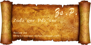 Zséger Péter névjegykártya
