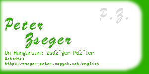 peter zseger business card